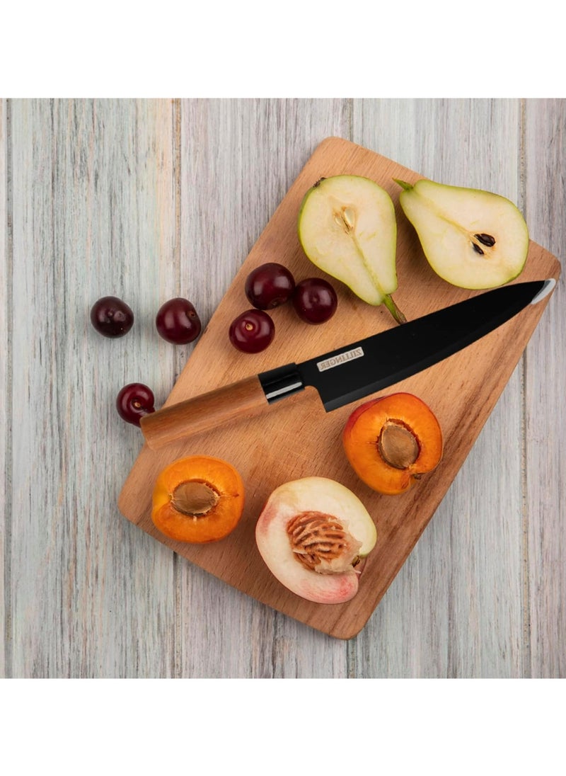 ZILLINGER - 4-Piece Chef's Knife Set for Kitchen Precision Cutting Culinary Masterpieces - Premium Stainless Steel Blades For Cutting, Slicing, Chopping, And Dicing Meat/Vegetables/Fruits (Black) - Image 1