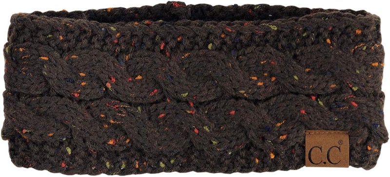 Cc Soft Stretch Winter Warm Cable Knit Fuzzy Lined Ear Warmer Headband - Image 4