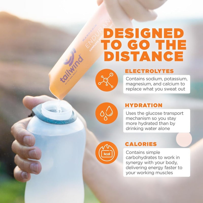 Tailwind Nutrition Endurance Fuel Carbohydrate  Electrolyte Sports Drink Mix Powder GlutenFree Vegan Mandarin 50 Servings - Image 2