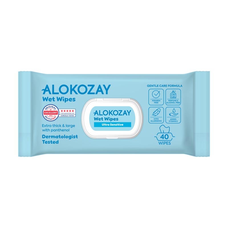 Alokozay Ultra Sensitive Without Perfume Wet Wipes 40 Sheets - Image 1