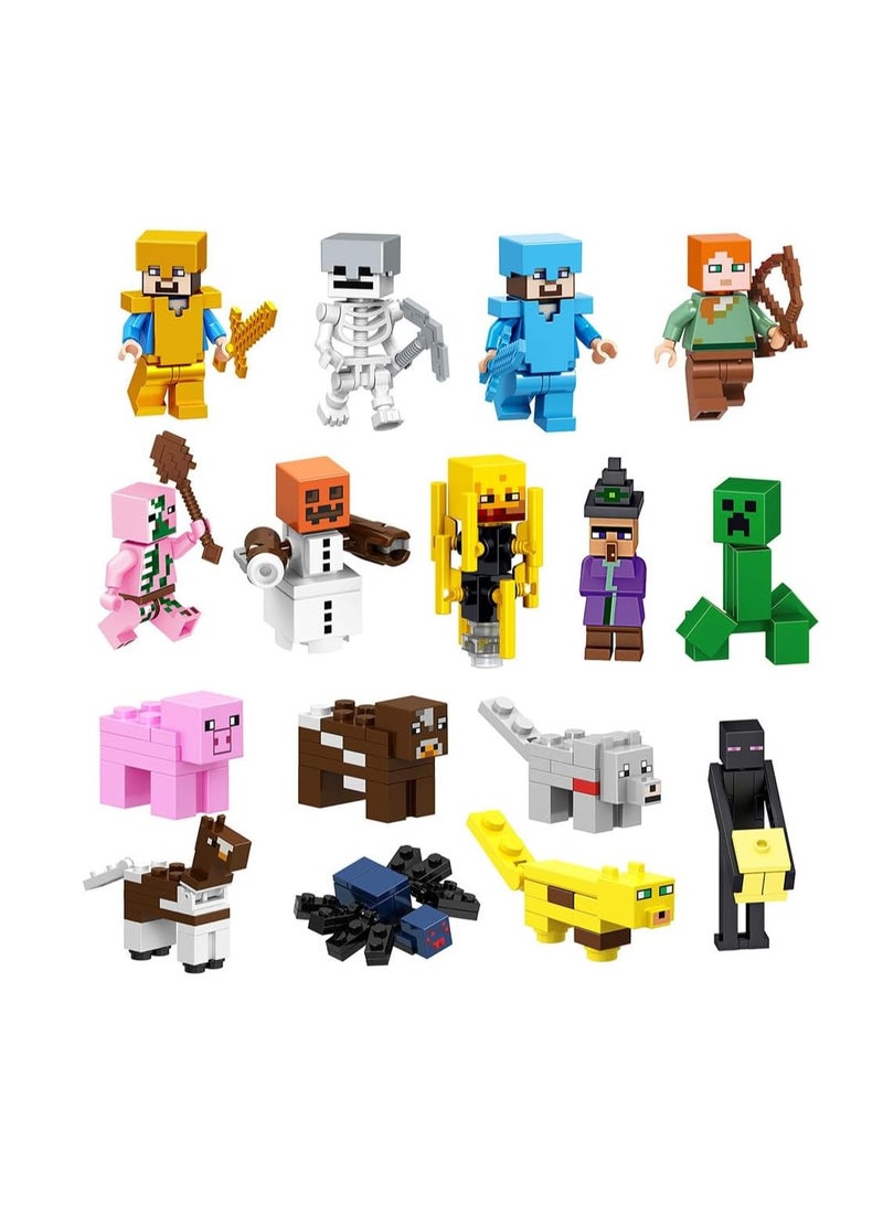 general Minecraft 16 mini figures, Minecraft figures, toy set, cupcake decoration, video game figure, gift for children, boys and girls - Image 1
