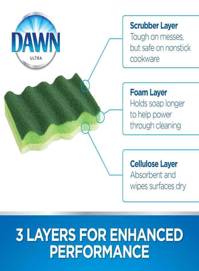 Dawn Power Clean Wedge-Shaped Scrubber Sponges, Green (Pack of 3) - Image 3