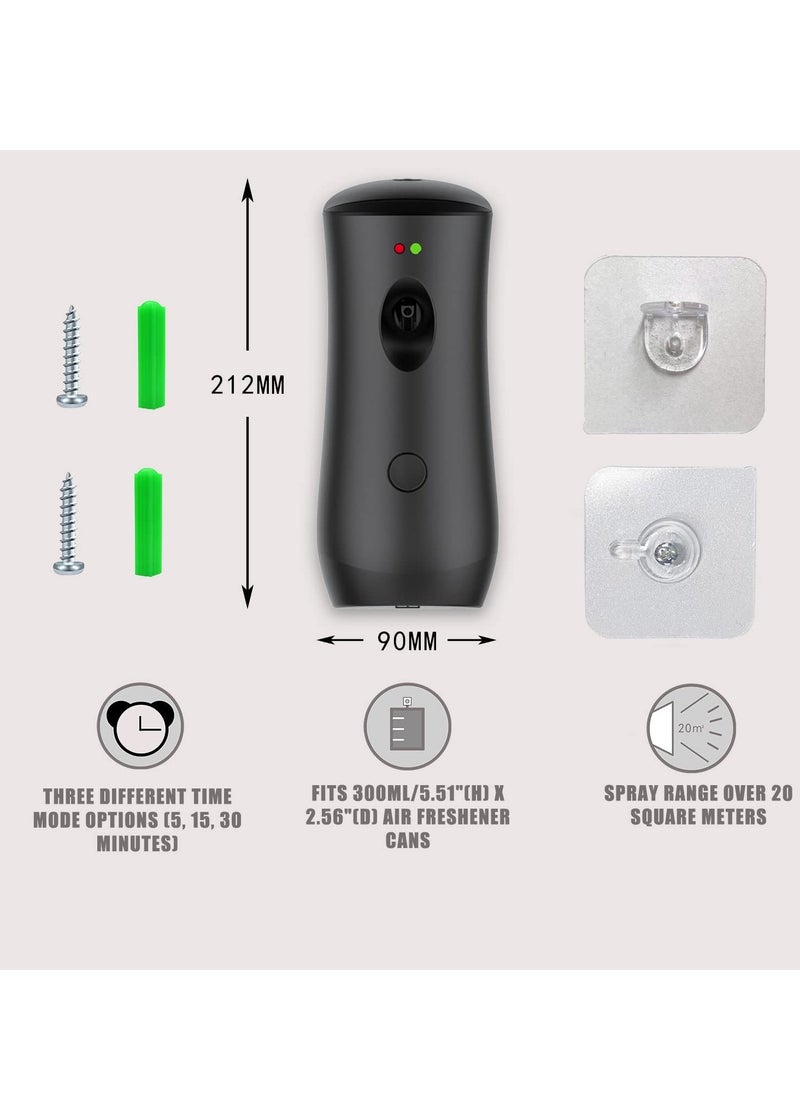 SYOSI - Automatic Air Freshener Dispenser Adjustable Aroma Spray Machine Free Stand or Wall Mounted for Bedrooms, Bathrooms Offices Airports Hotels Commercial Places  Black Battery Not Included - Image 1