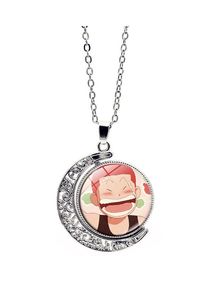 KUYING - New Slam Dunk Double Sided Rotating Moon Pendant Necklace - Image 1