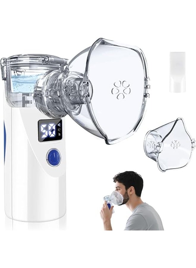 جهاز استنشاق محمول USB – قابل لإعادة الشحن للبالغين والأطفال – مع قناعين ومجرى فم – للاستخدام المنزلي والسفر - Image 1