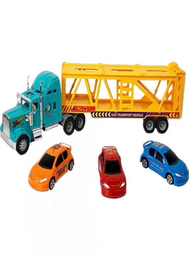 Big Daddy Heavy Duty Tractor Trailer Race Car Carrier Toy Truck with 3 Cars Bundle - Image 1