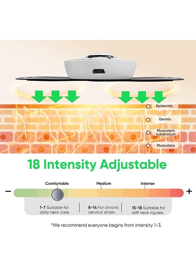 Loquat EMS Microcurrent Mini Massage Devices, Drainage Massager, Back Massager for Back Pain, Body Massager, Portable Mini Massager Machine for Lower Back and Neck Pain, 8 Modes 18 Levels Adjustable - Image 5