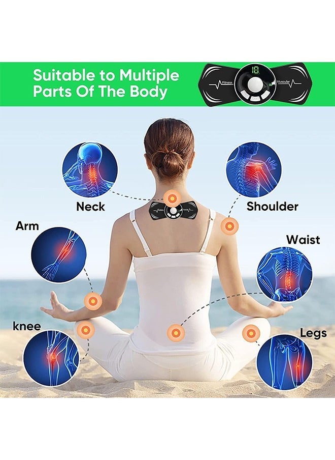 Loquat EMS Microcurrent Mini Massage Devices, Drainage Massager, Back Massager for Back Pain, Body Massager, Portable Mini Massager Machine for Lower Back and Neck Pain, 8 Modes 18 Levels Adjustable - Image 2