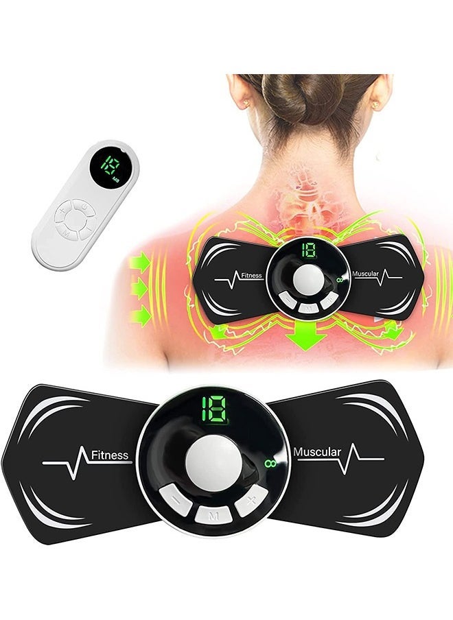 Loquat EMS Microcurrent Mini Massage Devices, Drainage Massager, Back Massager for Back Pain, Body Massager, Portable Mini Massager Machine for Lower Back and Neck Pain, 8 Modes 18 Levels Adjustable - Image 1