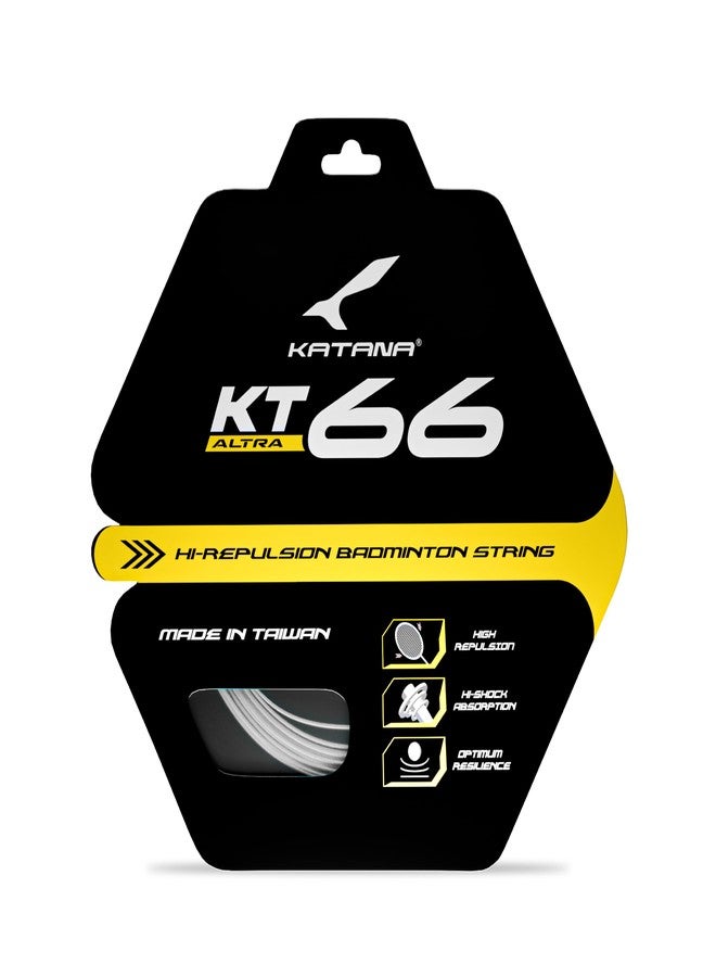 Katana KT-66 Strings 0.66mm | Durability High | High Repulsion Badminton Strings | Available in 5 Different Color (Pack of 2) White - Image 2
