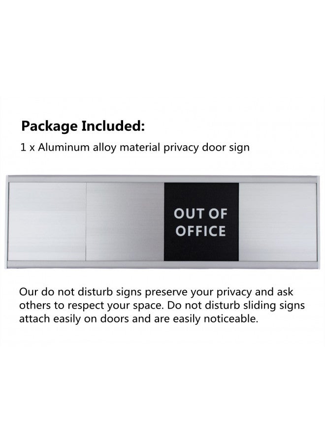 bilyglewarwof Bilyglewarwof Do Not Disturb Sliding Aluminum Signs Privacy Sign American minimalist 2023 newest,Please Knock Sign, In a Meeting Sign,out of office sign for door (Aluminum alloy silver)  - Image 4