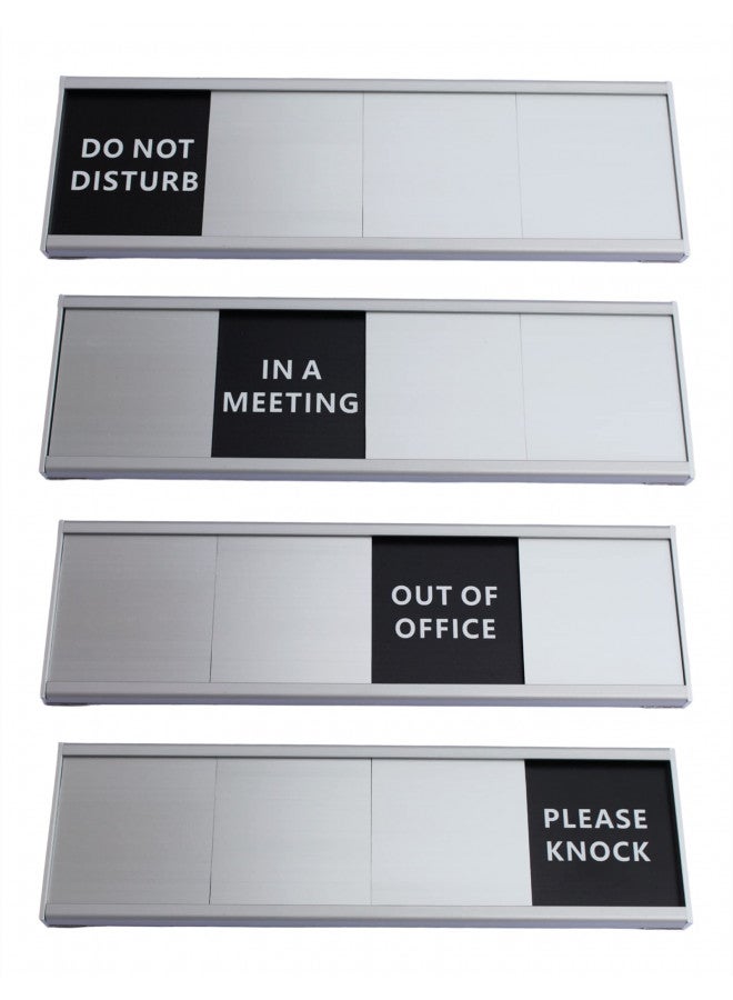 bilyglewarwof Bilyglewarwof Do Not Disturb Sliding Aluminum Signs Privacy Sign American minimalist 2023 newest,Please Knock Sign, In a Meeting Sign,out of office sign for door (Aluminum alloy silver)  - Image 1