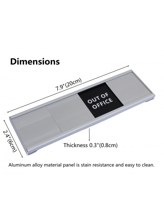 bilyglewarwof Bilyglewarwof Do Not Disturb Sliding Aluminum Signs Privacy Sign American minimalist 2023 newest,Please Knock Sign, In a Meeting Sign,out of office sign for door (Aluminum alloy silver)  - Image 3