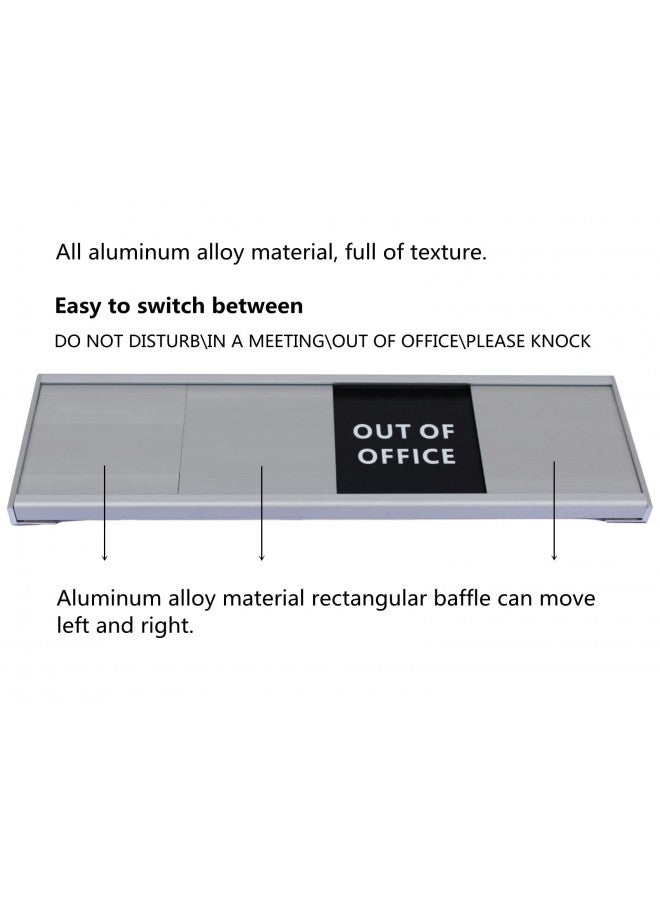 bilyglewarwof Bilyglewarwof Do Not Disturb Sliding Aluminum Signs Privacy Sign American minimalist 2023 newest,Please Knock Sign, In a Meeting Sign,out of office sign for door (Aluminum alloy silver)  - Image 2
