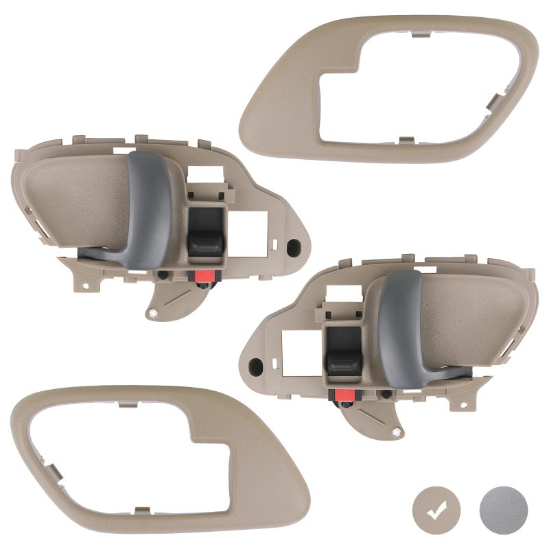 APPERFiT Interior Door Handle wBezel Kit Tan Compatible with 19952002 Chevy Chevrolet GMC Truck C1500 C2500 C3500 K1500 K2500 K3500 Suburban Tahoe Yukon 15708051 15708052