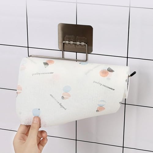 RECLUSE Pack of 2 Stainless Steel Toilet Paper Roll Holder with Magic Sticker Pad | Tissue roll Hanger | Stainless Steel Washable Stick Hook Rack Bathroom & Kitchen Storage Accessories Wall Mounted - Image 3