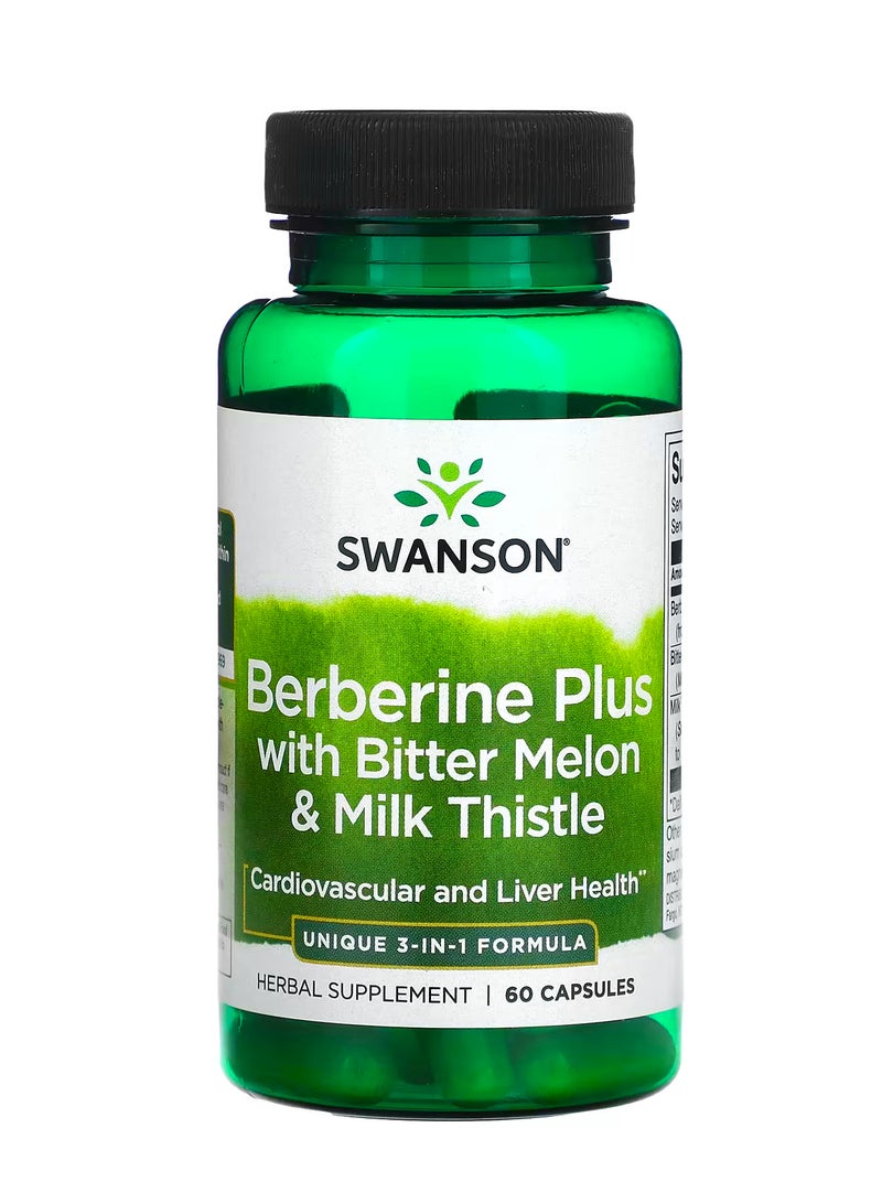 سوانسون البربرين المضاف إليه الشمام المر والشويكة اللبنية  60 كبسولة