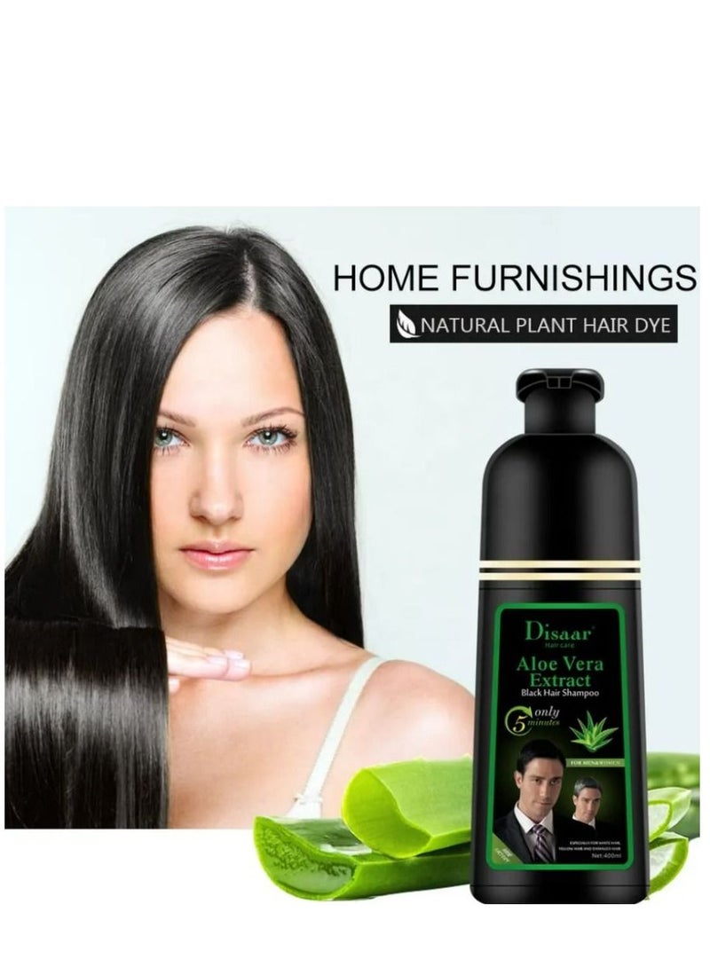Disaar Aloe Vera Hair Color Shampoo Black 400 ml - Image 2