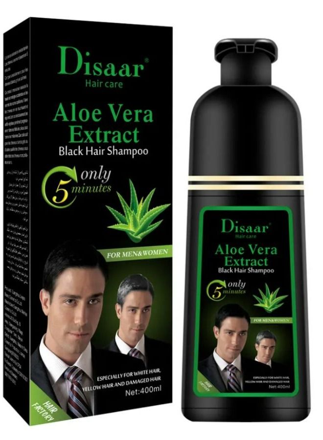 Disaar Aloe Vera Hair Color Shampoo Black 400 ml - Image 1