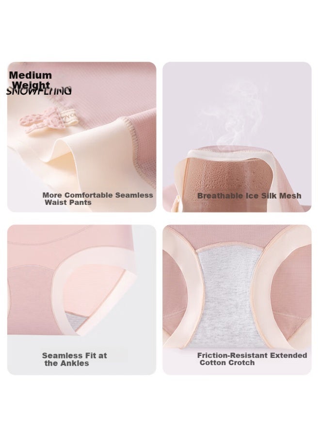 Snowflying Maternity Underwear For Women, Ice Silk 7a Antibacterial Pure Cotton Crotch High-waist Belly Support Pregnancy Early Middle Late Stage Postpartum Plus Size Shorts - Image 3