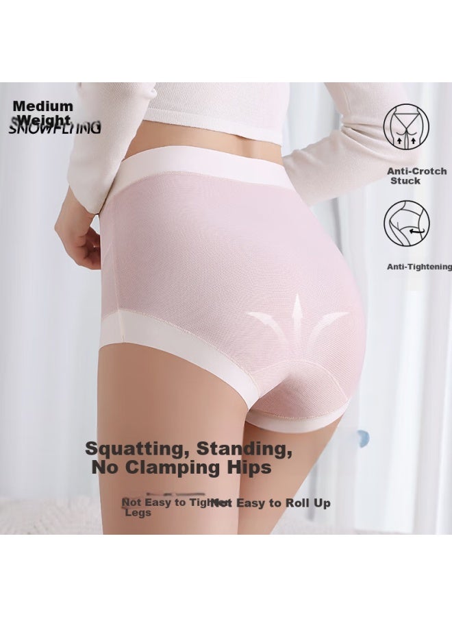 Snowflying Maternity Underwear For Women, Ice Silk 7a Antibacterial Pure Cotton Crotch High-waist Belly Support Pregnancy Early Middle Late Stage Postpartum Plus Size Shorts - Image 5