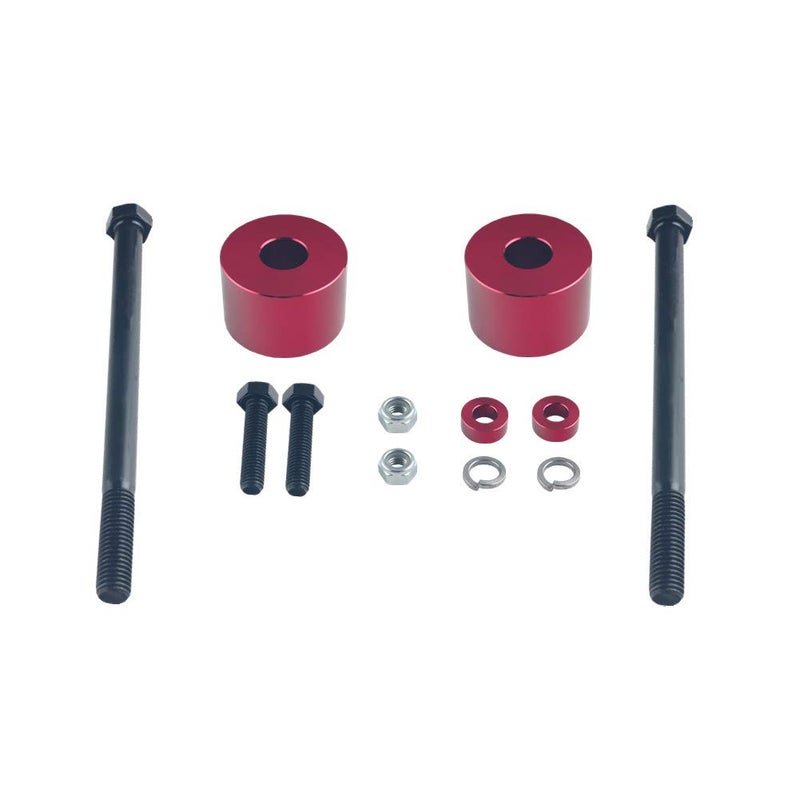 Generic DEWHEL Red Billet Aluminum Differential Drop Spacers For 1995-2007 Toyota Tundra Tacoma Sequoia 4WD Lifted Trucks Front Diff Drop Kit  - Image 1