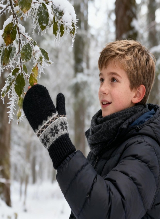 CaySep Kids Gloves Winter Gloves Full Fingers Knit Gloves Children Magic Stretchy Warm Gloves Bulk for Boys Girls - Image 3