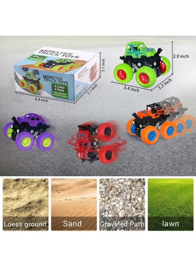 Monster Truck Toys, Push and Go Race Cars, Friction Powered Toy Vehicles for Kids - Image 5
