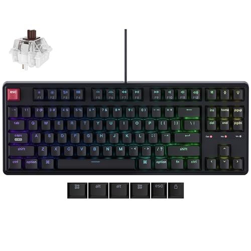 Keychron C3 Pro TKL 80% Wired Mechanical Keyboard, 8K Polling Rate, QMK/VIA Programmable, Hot-Swappable, RGB Backlit Shine-Through Keycaps, Super Brown Switch, for Windows/Mac - Image 1