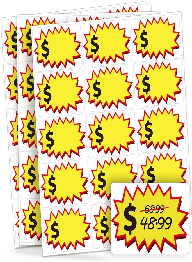 Dapute 300 Pcs Removable Garage Sale Stickers, Adhesive Waterproof Yard Sale Price Stickers with Large Space to Write Pricing (2"x3"),Sticky Price Tags Rummage Sale Stickers for Retail, Annual Community Sale - Image 1