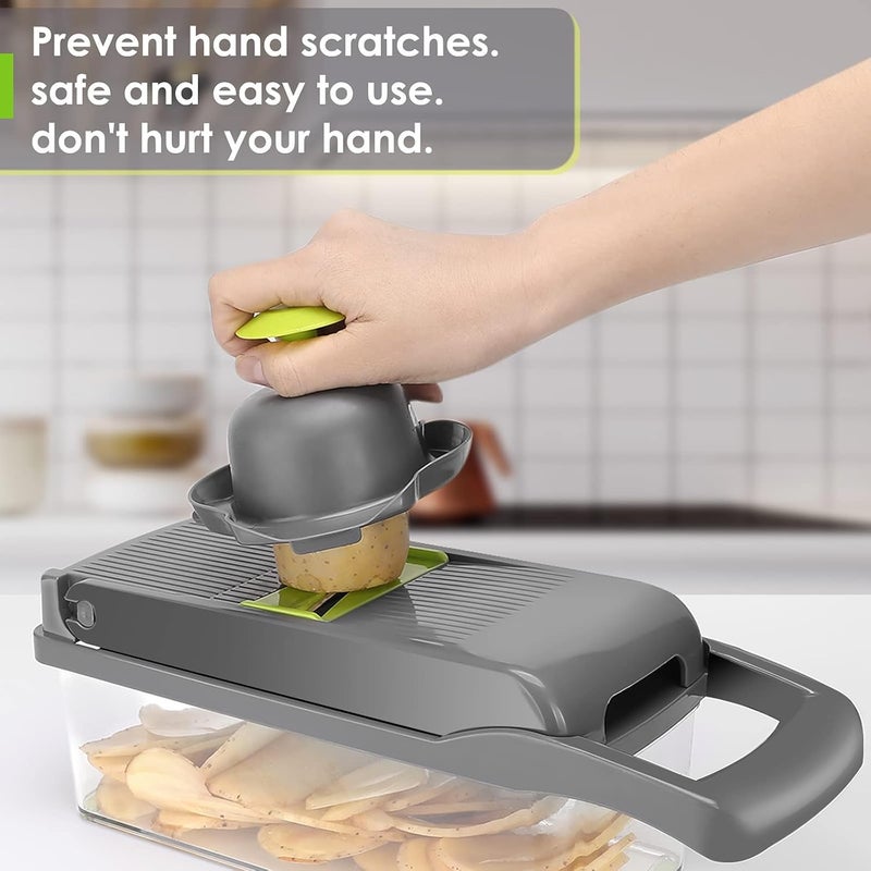 Putsea Vegetable Chopper Pro – 7 Stainless Steel Blades for Veggie chopper– Ergonomic Kitchen Gadget with Container, Easy Clean, Time Saving Mandoline Slicer Vegetable Cutter and Dicers - Image 5