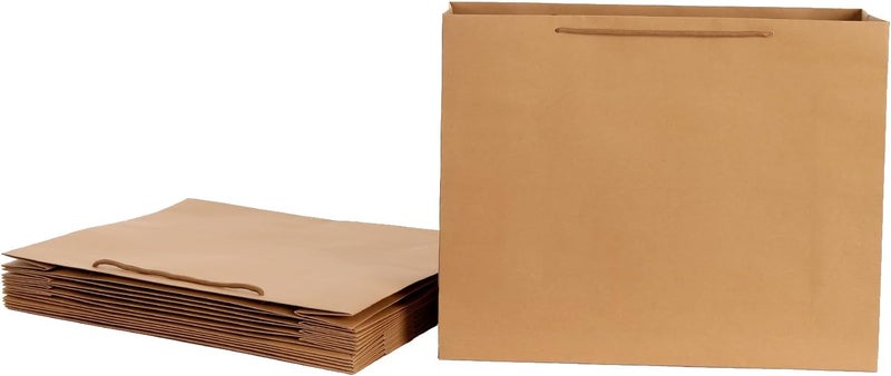 Red Dot Gift® 10 Pack Kraft Paper Gift Bags – Heavy Duty 250GSM with Rope Handles - Image 1