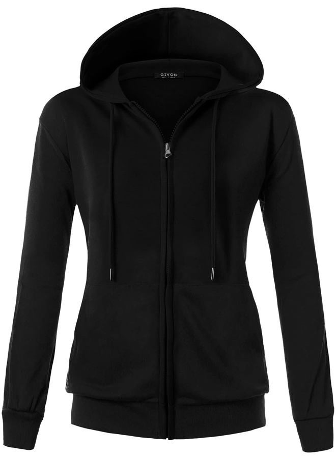 GIVON womens Modern/Fitted Hooded Sweatshirt, Inside Pocket (Dcf230)-black, S - Image 2