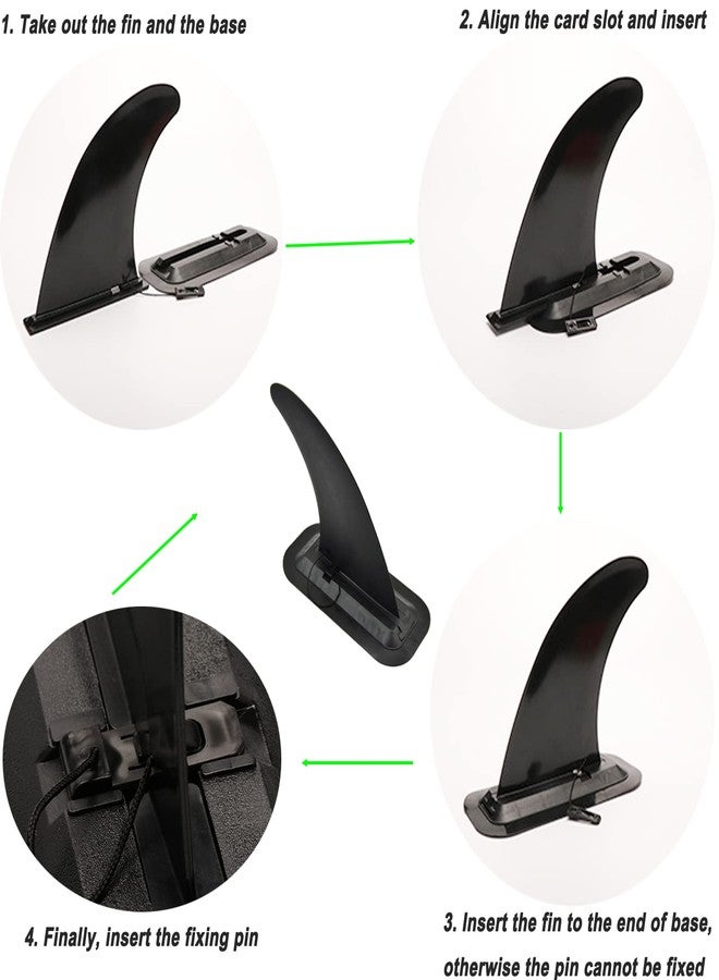 DSHE Detachable Center Fin Black, Kayak Rudder Kit Skeg Tracking Fin Watershed Board for Inflatable Canoe, Stand Up Paddle SUP Boards, Surfboard - Image 4