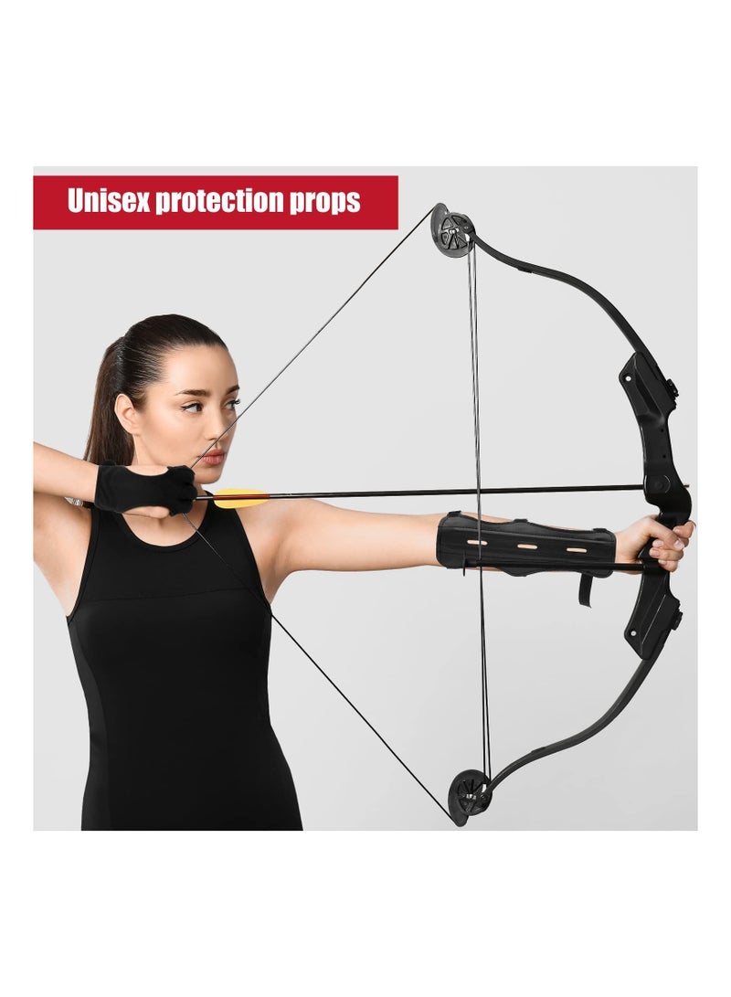 Y&D 2 PACK Archery Arm Guard For Hunting And Target Shooting Adjustable Wrist With Three Straps Leather Pu Bracer Adult Archers Bow Finger for Compound Recurve Shoo - Image 5