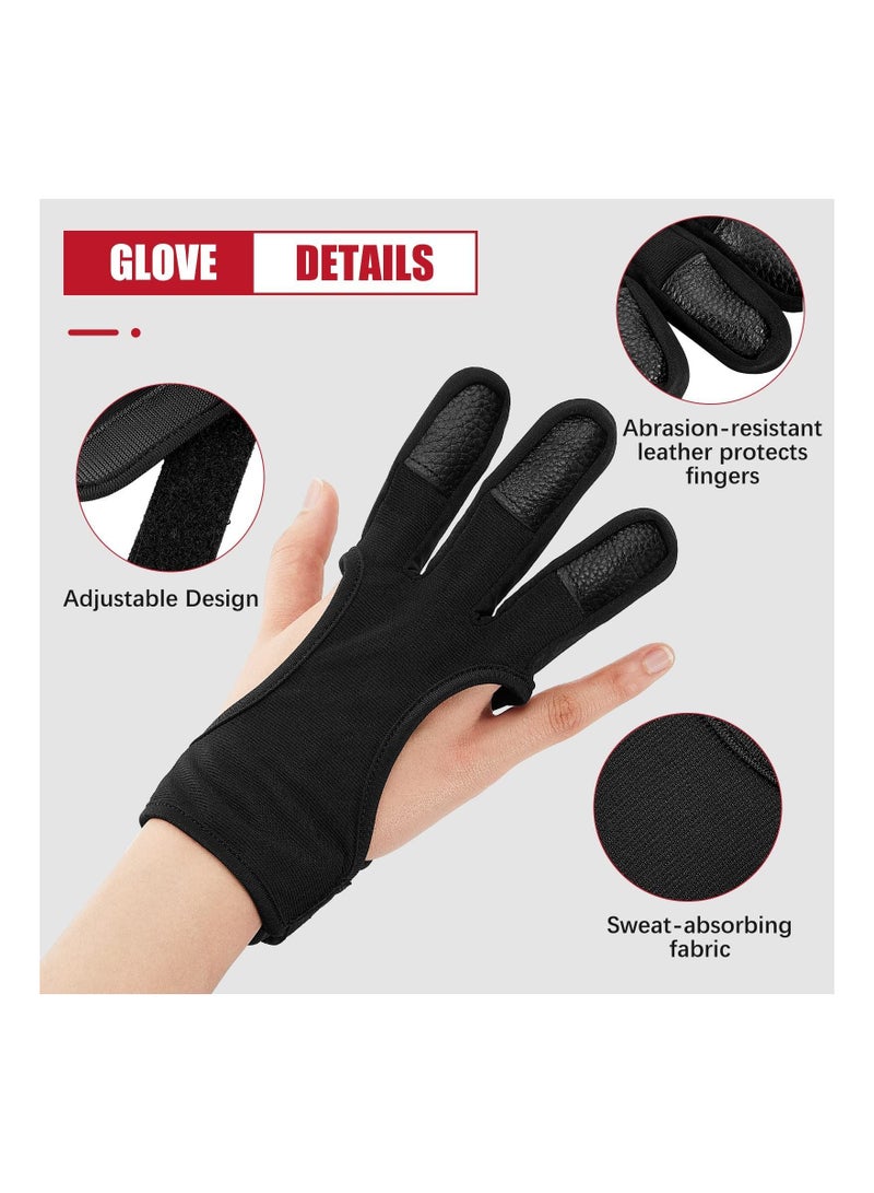 Y&D 2 PACK Archery Arm Guard For Hunting And Target Shooting Adjustable Wrist With Three Straps Leather Pu Bracer Adult Archers Bow Finger for Compound Recurve Shoo - Image 3