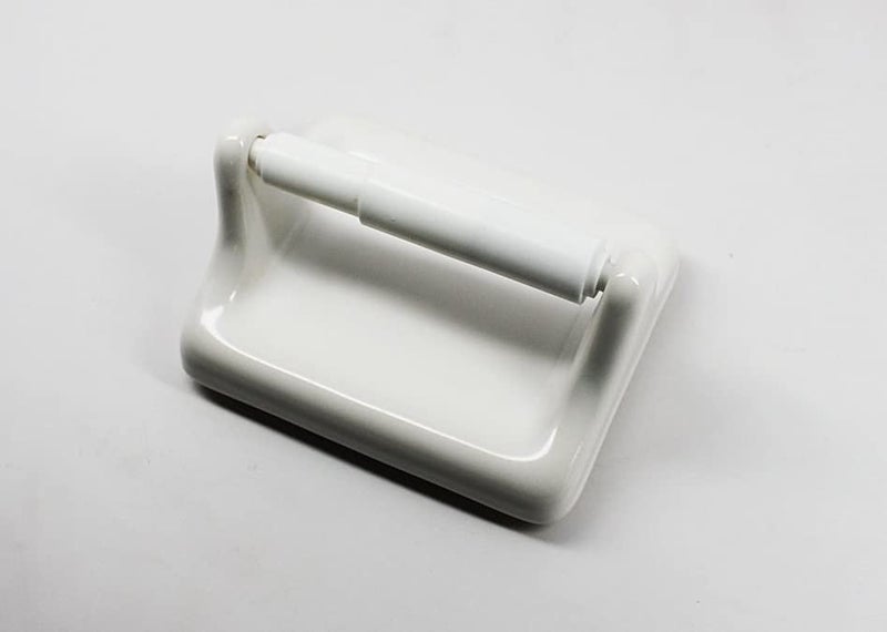 Tenedos Glazed Ceramic Bathroom Toilet Paper Holder Accessory White Wall Mount Durable Classic Design Not for Flat Surface Installation - Image 5