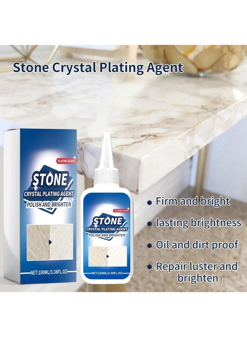 Cobest Stone Polishing Care Wax, 100ml Stone Stain Remover Cleaner with Sponge, Granite Cleaner and Polish, Stone Crystal Plating Agent, tone Polish Protection, Quartz Worktop Cleaner - Image 3