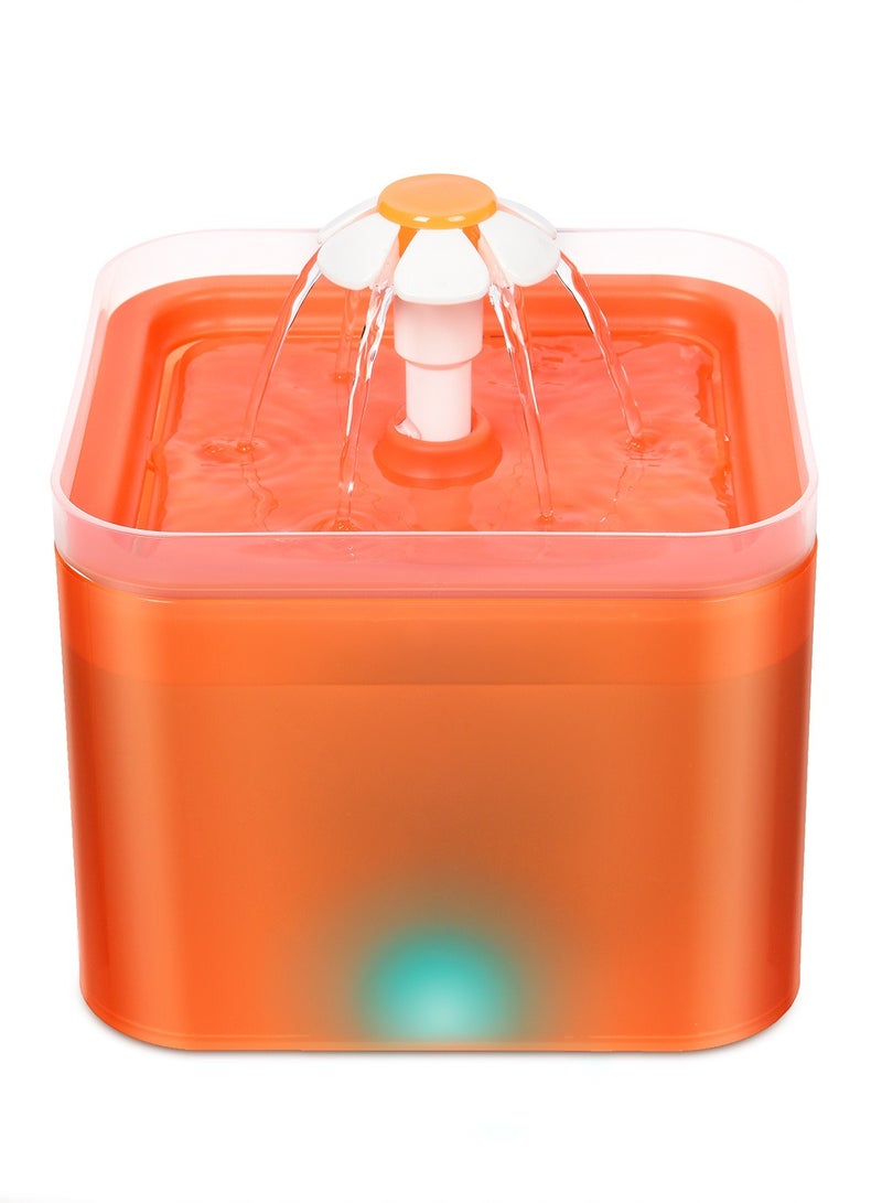 Pet Water Fountain Orange 16x16x12.6cm - Image 1