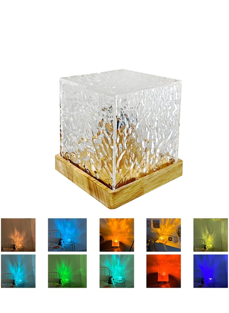 Projector Lights Ocean Wave, Romantic Warm Ocean Wave Water Night Light Projector 3D Water Wave Effect, Romantic LED Light Projector Projection Lamps Crystal Table Lamp for Bedroom Decor