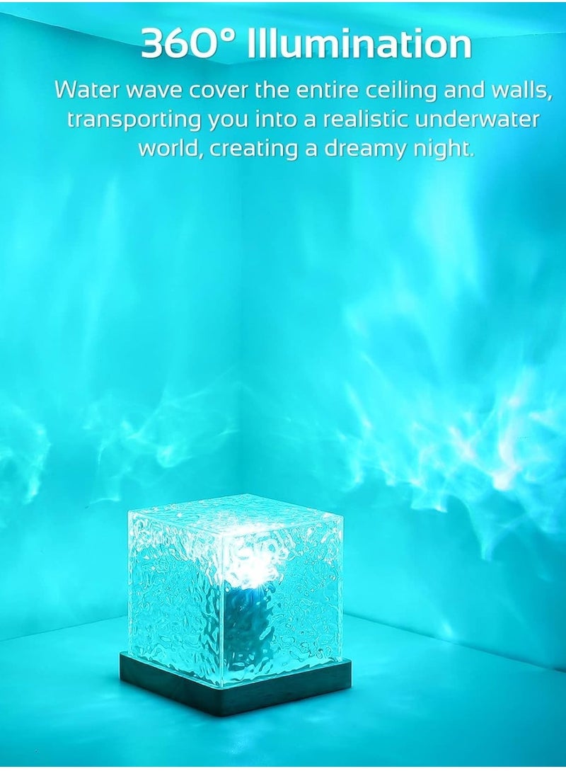 Projector Lights Ocean Wave, Romantic Warm Ocean Wave Water Night Light Projector 3D Water Wave Effect, Romantic LED Light Projector Projection Lamps Crystal Table Lamp for Bedroom Decor