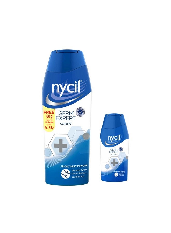 Nycil Classic Prickly Heat Talcum Powder, 150g (Cool Herbal 60g Free) - Image 1