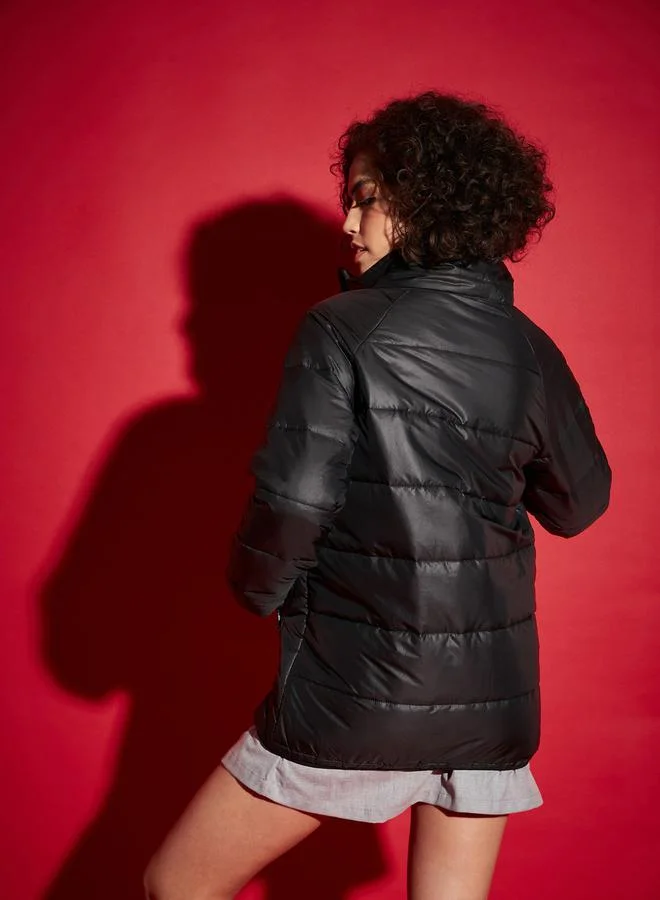 SASSAFRAS High Neck Diamond Quilt Puffer Jacket by Styli