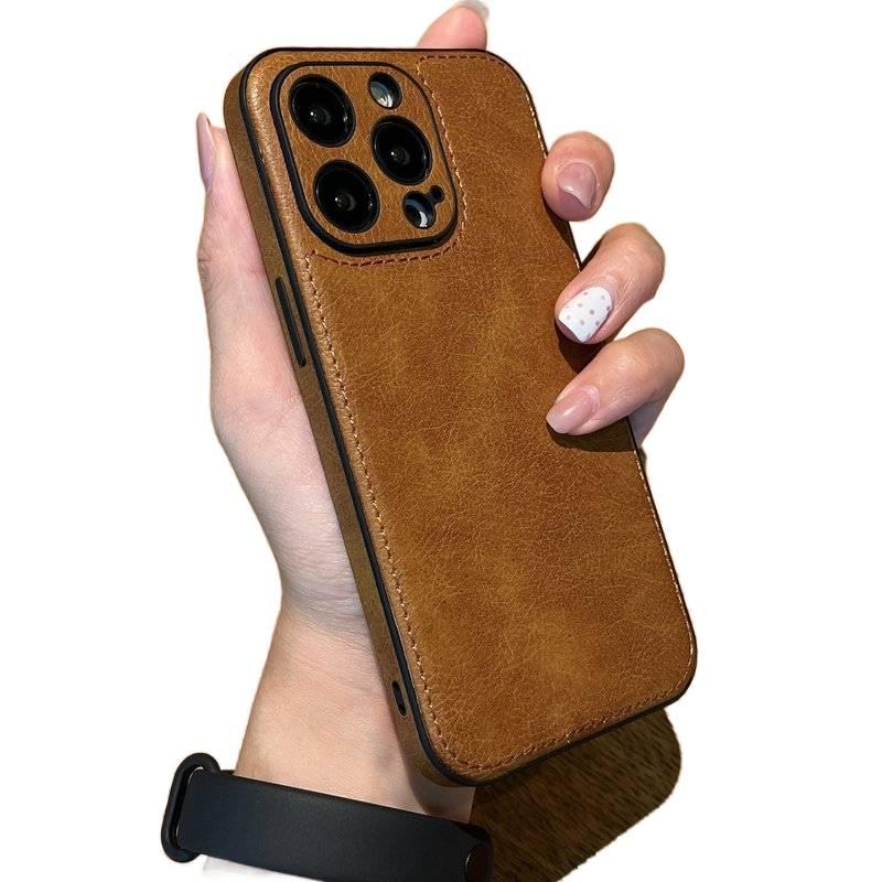 غطاء واقي، حماية من السقوط , تغطية كاملة، أسود، مقاوم للصدمات لـ iPhone 13، ملمس جلد باللون الأسود للاستخدام الداخلي للرحلات اليومية للحمل اليومي - Image 2