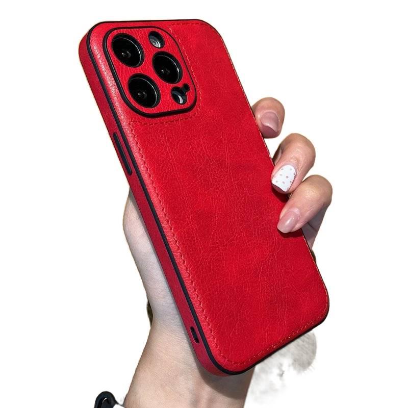 غطاء واقي، حماية من السقوط , تغطية كاملة، أسود، مقاوم للصدمات لـ iPhone 13، ملمس جلد باللون الأسود للاستخدام الداخلي للرحلات اليومية للحمل اليومي - Image 4