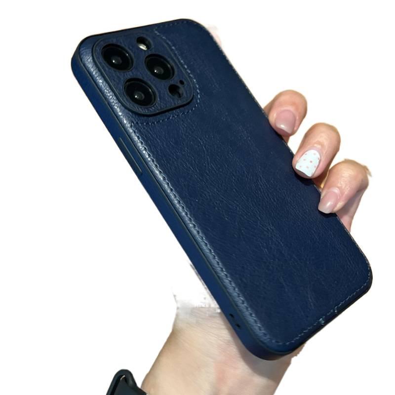 غطاء واقي، حماية من السقوط , تغطية كاملة، أسود، مقاوم للصدمات لـ iPhone 13، ملمس جلد باللون الأسود للاستخدام الداخلي للرحلات اليومية للحمل اليومي - Image 3