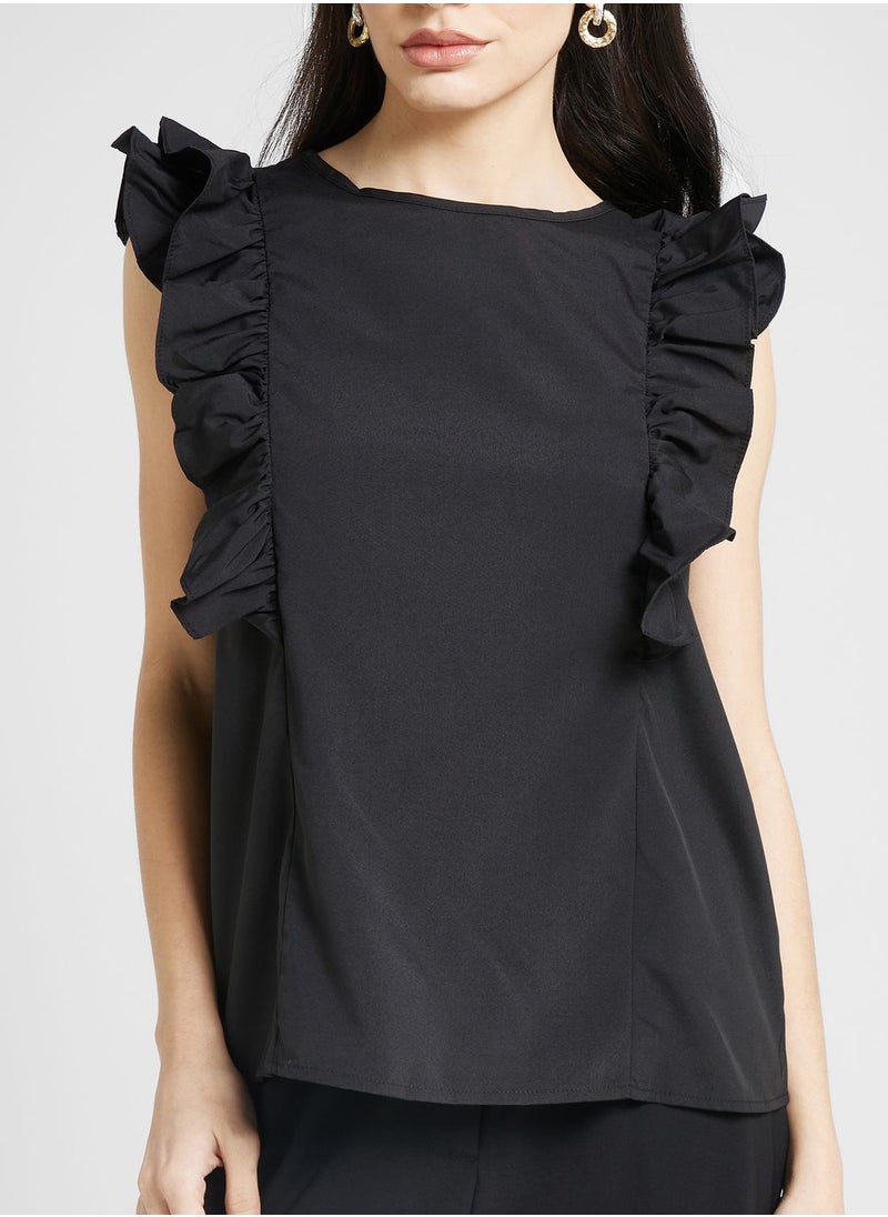 ELLA - Ruffle Sleeve Top - Image 1