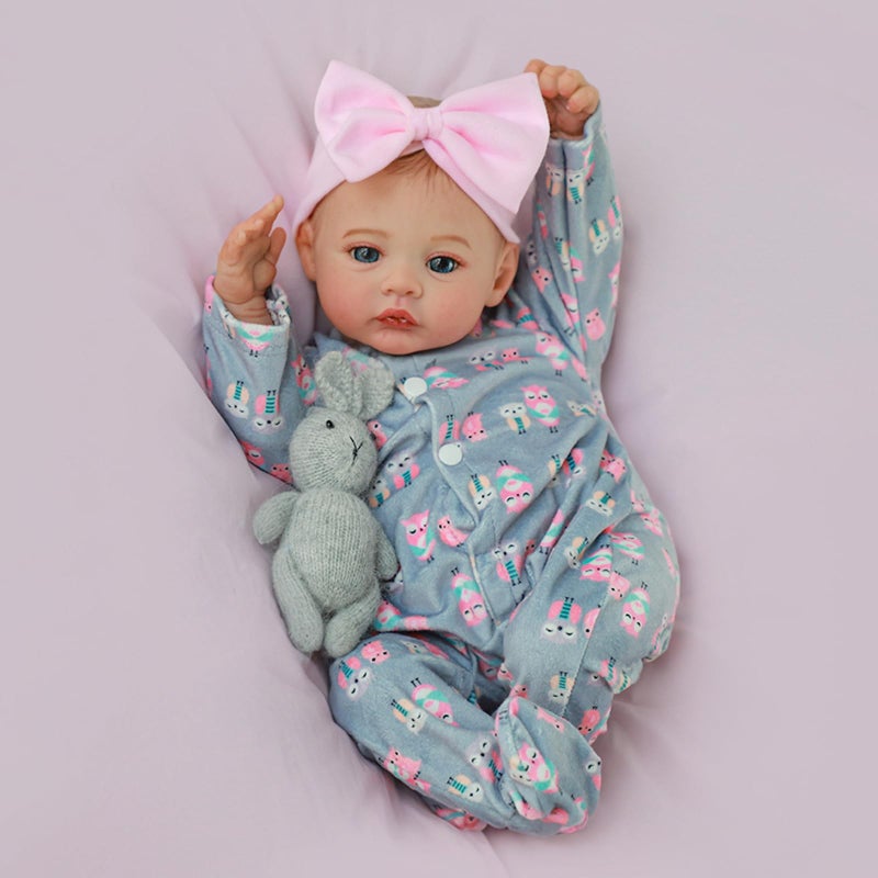 KSBD Lifelike Reborn Baby Girl - 18 inch Realistic Baby Girl Real Life Newborn Baby Dolls, Handmade Anatomically Correct Real Baby Dolls Gift Set for Kids Age 3 + - Image 3