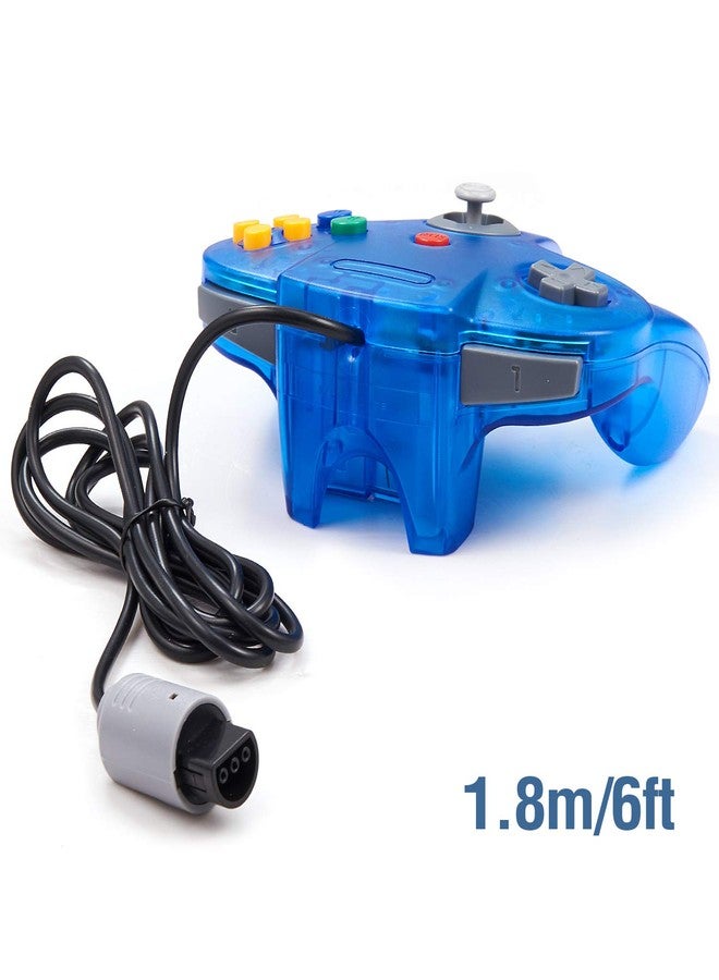 miadore 4 Pack Classic 64 Controller, Wired N64 Controllers with Upgraded Joystick (Non PC USB Version) (Black/Clear Green/Clear Blue/Clear Orange) - Image 5