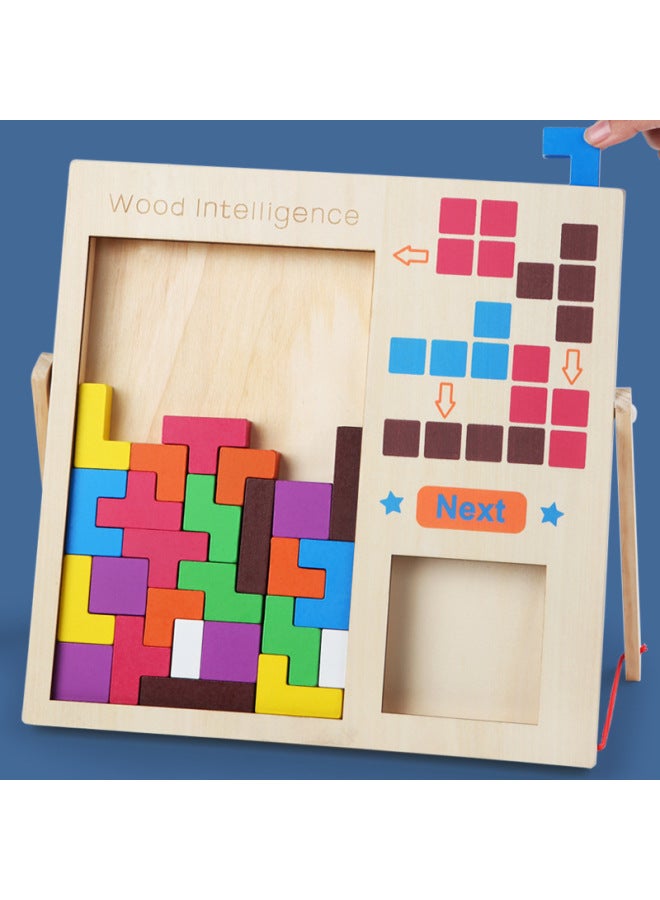 Children's Double Tetris Building Block Puzzle Early Education Educational Logic Men's And Women's 3d Puzzle Toys Wholesale-Color:Double Tetris - Image 3